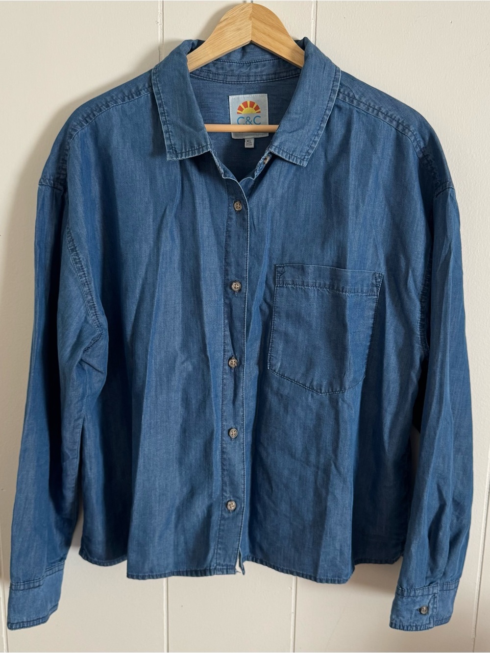 C&C California Indigo Denim Button-Front Shirt